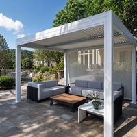 Pergola Bioclimatique Simple et Moderne 3x3 3x4 4x4 6x4m avec Stores Coupe-Vent pour Jardin et Salon Extérieur – Vente Directe Usine