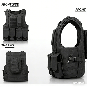 เสื้อกั๊กยุทธวิธีแบบมีช่องใส่แผ่นเกราะพร้อมกระเป๋าข้างต้นขา ทำจากโพลีเอสเตอร์ เหมาะสำหรับกิจกรรมทางยุทธวิธี - Product Image 4