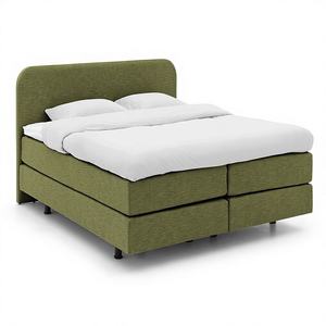 Lit à <span class=keywords><strong>sommier</strong></span> tapissier moderne et luxueux, réglable, en velours doux/lin, capitonné, avec base en bois/à ressorts ensachés, vente en gros d'usine - Product Image 1