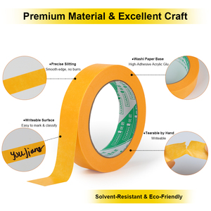 Ruban <span class=keywords><strong>de</strong></span> <span class=keywords><strong>peintre</strong></span> en papier crépon jaune <span class=keywords><strong>de</strong></span> qualité professionnelle UJANG, facile à déchirer et à retirer proprement, pour la finition des murs, du bois et des meubles - Product Image 4