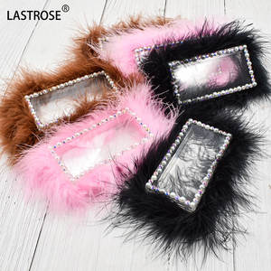 Caja de Pestañas de Pelo Acrílico de Marca Privada, Pestañas de Visón Esponjosas de 20 mm, Caja de Pestañas de Pelo Rosa/Amarillo con Piedras de Perla - Product Image 3