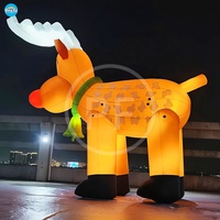 Ciervo inflable gigante de Navidad de 33 pies, modelo de dibujos animados inflables, Reno de dibujos animados con luz Led para decoración de Navidad