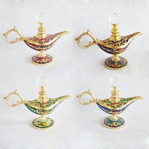 Offre Spéciale arabe 4ml en métal Aladdin lampe de bouteille de parfum Attar verre huile essentielle bouteille rechargeable #58815 - Product Image 1