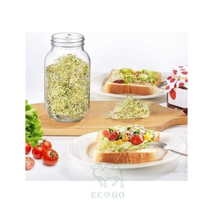 Kits de germination pour bocaux Mason à large ouverture en bambou Moso écologique et durable, avec support en bambou et couvercle en acier inoxydable, grande capacité alimentaire - Product Image 6