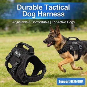 Durable Tactical Dog <b>Harness</b> Adjustable Comfort Molle Dog Vest With Handle Support Custom Logo For Medium Large Dogs - Product Image 1
