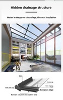 Villa Verrière Polygone Extérieure en Alliage d'Aluminium avec Verre Trempé, Isolation Phonique et Thermique, Pare-Soleil, Fermeture Supérieure, pour Jardin et Terrasse