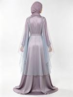 YLI046 Robe Abaya Modeste pour Femme, Style Dubaï, Hiver, Florale, Faite à la Main, Respirante, Extensible dans les Quatre Sens, Antistatique, en Polyester