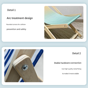 Silla reclinable ajustable de madera maciza para exteriores, silla plegable portátil para acampar y Ocio en varios colores, decoración para exteriores, silla de playa - Product Image 4