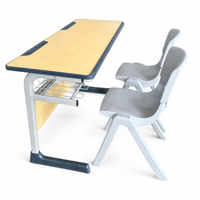Ensemble de mobilier scolaire personnalisé : bureau et chaise pour élèves du collège