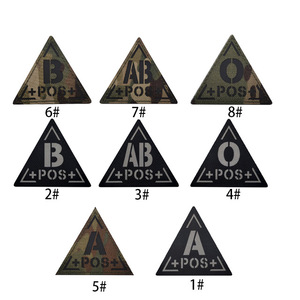 Glow-in-The-Dark Ma Thuật Con Dấu Tam Giác A B O AB Loại Máu Nylon Phản Quang IR Các Bản Vá Lỗi - Product Image 3