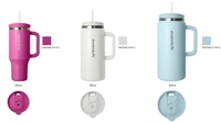 Gobelet isotherme ODM 40 oz avec poignée et couvercle à paille, bouteille d'eau réutilisable en acier inoxydable, mug de voyage compatible porte-gobelet