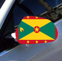 Housse de protection pour rétroviseur de voiture avec drapeau de Grenade (ensemble de 2 pièces) en tissu extensible avec bords renforcés, style patriotique