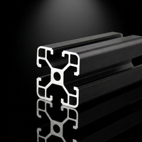 Profilé d'extrusion en aluminium anodisé noir à rainures en T, structure modulaire en aluminium