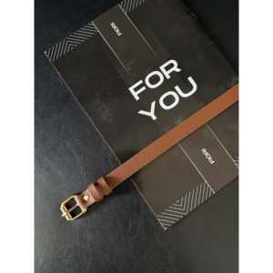 Cinturón fino para mujer Fiori, cinturón de cuero PU de estilo informal con hebilla de doble punta de cobre para usted - Product Image 1