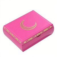 Coffret Cadeau Créatif avec Flacon de Parfum Imprimé Croissant de Lune, Boîte en Bois, Brûleur d'Encens Arabe Transfrontalier, Boîte Souvenir d'Affaires