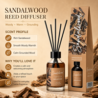 Diffuseur à bâtonnets 100ml Oud Bois de Santal Parfum Boisé Parfum d'Ambiance Maison Bâtonnets Longue Durée Désodorisant Huile Naturelle Cadeau de Luxe
