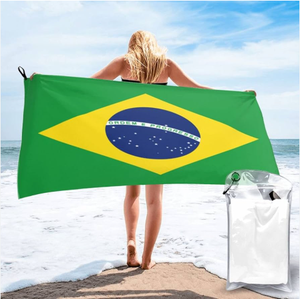 2025 gran oferta productos de verano Bandera de Brasil fútbol deportes Fitness gimnasio toalla piscina Toalla de playa - Product Image 1