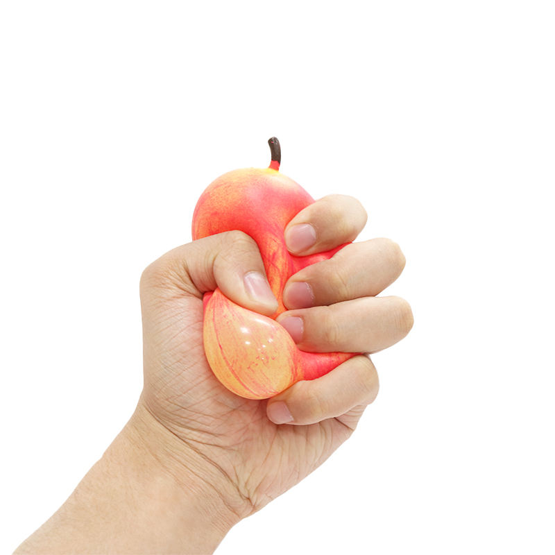 Custom Red Anti-Stress Apple Stretch Ball Toy TPR Fruit Toy for Unisex Kids Aged 5-7 Years for Boys and Girls