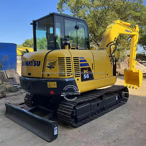 Komatsu en bon état a utilisé la mini excavatrice PC56-7/PC56 5ton PLC portant dans la pelleteuse sur chenilles d'origine de cour - Product Image 1
