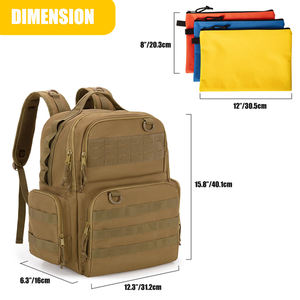 กระเป๋าเป้ใส่เครื่องมือ, กระเป๋าจัดเก็บเครื่องมือแบบหนาพิเศษพร้อมแผ่นรองไหล่และพยุงเอว, กระเป๋าใส่เครื่องมือสำหรับงานทางยุทธวิธี, สีกากี - Product Image 4