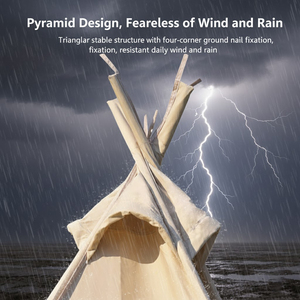 Luxe <span class=keywords><strong>Indien</strong></span> Toile <span class=keywords><strong>Tipi</strong></span> Camping Tente Famille Pique-Nique <span class=keywords><strong>Tipi</strong></span> Pyramide Tente Tentes Extérieures pour Adultes - Product Image 4