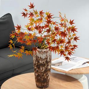 Feuille d'érable <span class=keywords><strong>japonais</strong></span> artificielle à tige unique de 113 cm, 4 couleurs, fausse branche d'érable rouge pour la décoration d'automne à la maison - Product Image 2