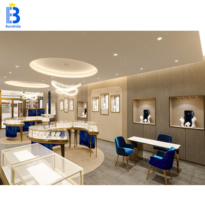 ตู้โชว์เครื่องประดับกระจก LED แบบกำหนดเอง, ตู้โชว์ทรงโค้งมน, ตู้เก็บเครื่องประดับชุดใหญ่ระดับไฮเอนด์สำหรับร้านค้า - Product Image 3