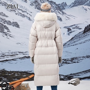 Wholesale Winter 90 White Duck Down Big fox Fur Collar <strong>Waist</strong> Tie Down <strong>Coat</strong> <strong>Women</strong> Winter Long <strong>Women's</strong> <strong>Coat</strong> - Product Image 5