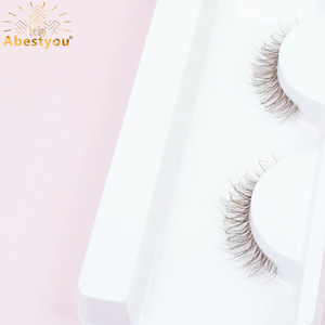 Abestyou Cils entiers auto-adhésifs pré-collés marron chocolat avec logo personnalisé, effet œil de <span class=keywords><strong>chat</strong></span> et phosphorescents - Product Image 2