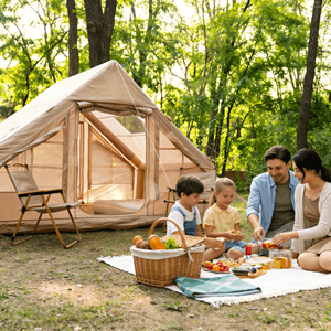 Tienda de campaña clásica Ridge Air Pole de dos metros de altura, Oxford 300D, para escapadas de fin de semana, tipo cabaña pop-up, 14 kg, para retiro natural, venta al por mayor - Product Image 1
