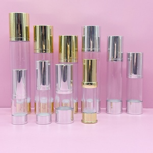 Customized PP ABS PS Luxury 50Ml Refillable Cosmetic Serum Airless Pump Bottle Acryl <b>Silver</b> 50 Ml 30Ml Vacuum Pump Bottle - Product Image 5