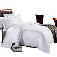 Parure de draps ajustés de luxe style hôtel cinq étoiles 100 % coton 300T/400T/600T, ensemble de literie complet en satin tissé haut de gamme décontracté
