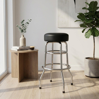 Tabouret de bar moderne en similicuir tufté géométrique, chaise de comptoir pivotante réglable avec dossier incurvé, base en métal, chaise de salle à manger avec repose-pieds