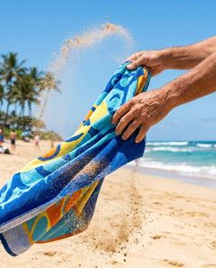 Serviette en velours 100 % coton à séchage rapide, design personnalisé, pour la plage, le bain et les voyages – Édition promotionnelle estivale - Product Image 4