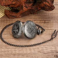 Reloj de Bolsillo con Cadena, Estilo Estadounidense de 1788, con Colgante de Metal Gris de la Libertad, Modelo Gateway Freedom