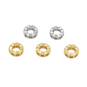 Cuentas espaciadoras de circonita redondas de 8 mm, chapadas en oro y plata, componentes para joyería DIY - Product Image 5
