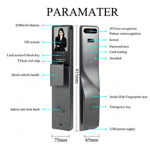 Offre Spéciale : Ensemble de Serrure de Porte Intelligente TTlock Wifi NFC avec Caméra de Sécurité Extérieure Automatique à Reconnaissance Faciale 3D (Fabriqué en Chine) - Product Image 3