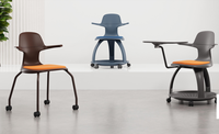 Chaise d'attente noire en plastique pour salle de réunion de bureau