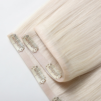 Premium Naturel Blanc Platine Cendré Blonde Remy Réel Russe Vierge Extension de Cheveux Teint Invisible Injecté PU Clip-In Cheveux Humains