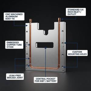 Radiador de Aluminio de Alto Rendimiento Refrigerado por Agua con Tubos de Cobre de Flujo Turbulento para una Transferencia de Calor Mejorada - Product Image 5
