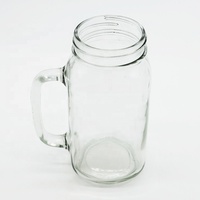 Verre à boisson 120ml 250ml 360ml 480ml 650ml 730ml en verre Mason avec poignée et couvercle métallique, paille incluse, pour jus de fruits