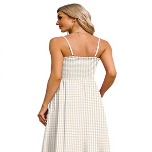 Vestidos Maxi de Tirantes Finos para Mujer, Tejidos, Cintura Alta, Bolsillos Fruncidos, Lavables <span class=keywords><strong>a</strong></span> Máquina, Poliéster y Spandex, Verano 2026, Casual - Product Image 5
