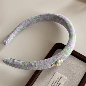 إكسسوار شعر يومي جميل، عصابة رأس بلاستيكية مغطاة بقماش زهري، عصابة رأس أنيقة على شكل زهرة الكاميليا للفتيات، عصابة رأس مبطنة بالإسفنج - Product Image 6