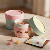 Tube en papier kraft circulaire personnalisé, imprimé en couleur, écologique, vide, pour emballage de noix, biscuits et bonbons de qualité alimentaire