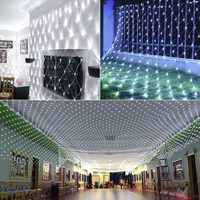 Guirlande lumineuse LED en filet pour fenêtre, mur, extérieur, mariage, fête de Noël, 1,5x1,5m, 3x2m, 6x4m, IP44, étanche