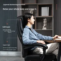 Chaise de bureau en cuir, confortable pour longues sessions, ergonomique, pivotante, réglable, base en acier, vérin à gaz 4 positions
