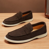 Mocassins Homme Tendance Style Old Money Polyvalents et Élégants à Bout Pointu en Daim Respirant et Léger – Nouvelle Collection Britannique