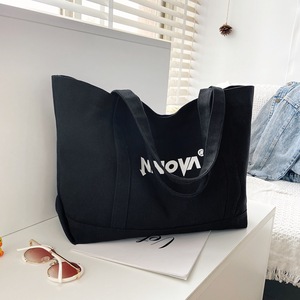 Low MOQ <b>Large</b> Canvas Tote Bag Women Blue Shoulder Tote <b>Handbags</b> for Travel - Product Image 3