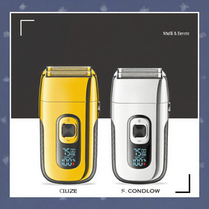 Rasoir à barbe professionnel en métal doré rechargeable par USB à double lame V-332 et tondeuse visage/corps pour hommes - Product Image 3