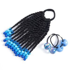 Extensión de pelo para niños con lazo y cuentas, accesorios para el cabello para niños, cola de caballo trenzada para niñas - Product Image 2